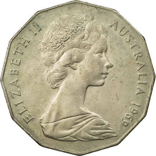 1969 Australia Fifty Cents - Coat of Arms Obverse