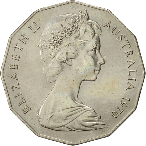 1970 Australia Fifty Cents - James Cook Obverse