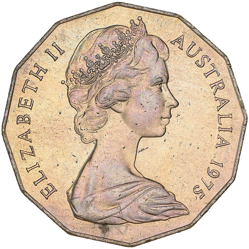 1975 Australia Fifty Cents - Coat of Arms Obverse