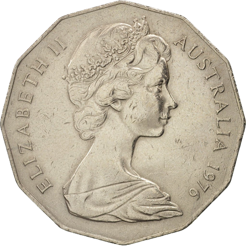 1976 Australia Fifty Cents - Coat of Arms Obverse