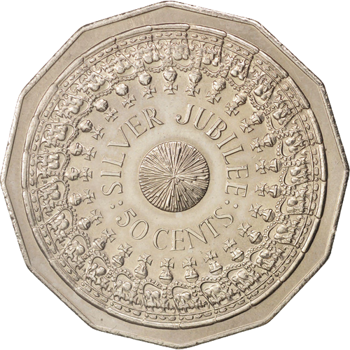 1977 Australia Fifty Cents - Silver Jubilee Reverse