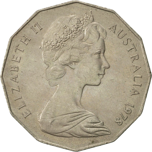 1978 Australia Fifty Cents - Coat of Arms Obverse