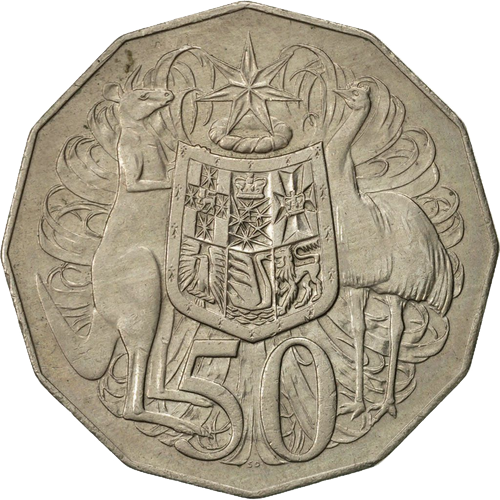 1978 Australia Fifty Cents - Coat of Arms Reverse