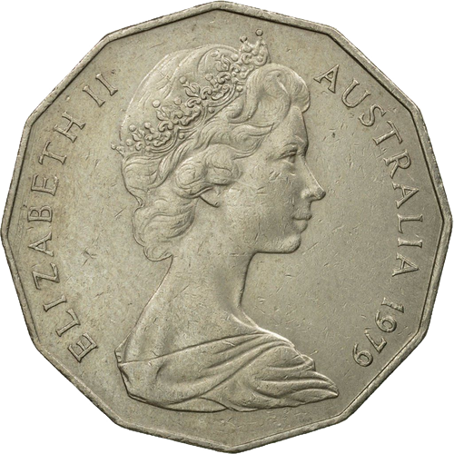 1979 Australia Fifty Cents - Coat of Arms Obverse