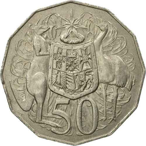 1979 Australia Fifty Cents - Coat of Arms Reverse