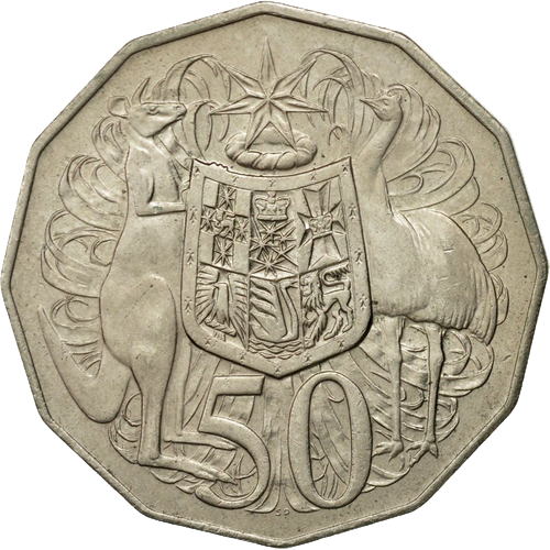 1981 Australia Fifty Cents - Coat of Arms Reverse