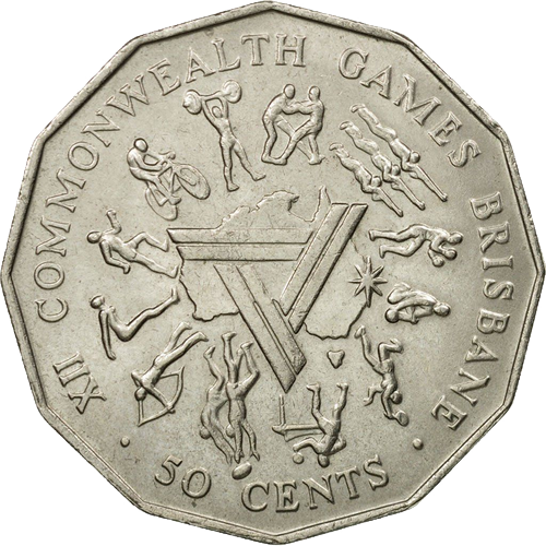 1982 Australia Fifty Cents - XII Commonwealth Games Reverse