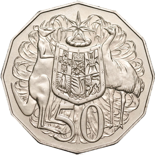 1989 Australia Fifty Cents - Coat of Arms (Mint Sets Only) Pricing