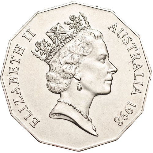 1998 Australia Fifty Cents - Bass and Flinders Obverse