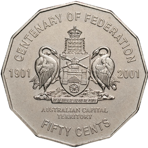 2001 Australia Fifty Cents - Centenary of Federation - Australian Capital Territory Reverse