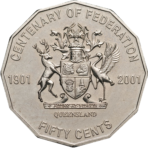 2001 Australia Fifty Cents - Centenary of Federation - Queensland Reverse