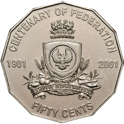 2001 Australia Fifty Cents - Centenary of Federation - South Australia Reverse