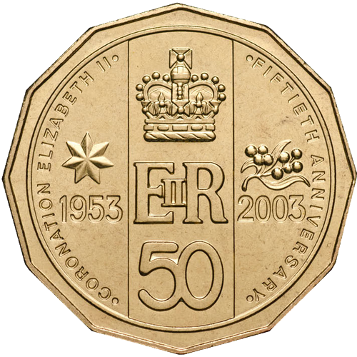 2003 Australia Fifty Cents - Coronation Golden Jubilee (NCLT) Pricing