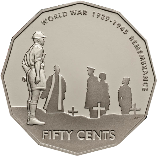 2005 Australia Fifty Cents - 60th Anniversary of the End of World War II Reverse
