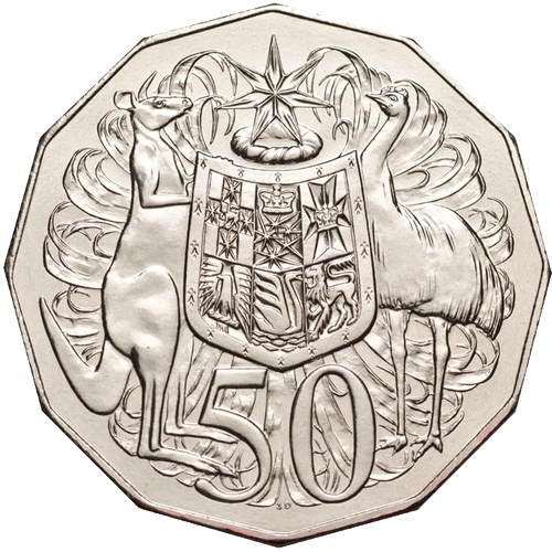 2006 Australia Fifty Cents - Coat of Arms Reverse