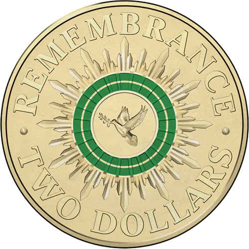 2014 $2 Remembrance Day Dove Reverse
