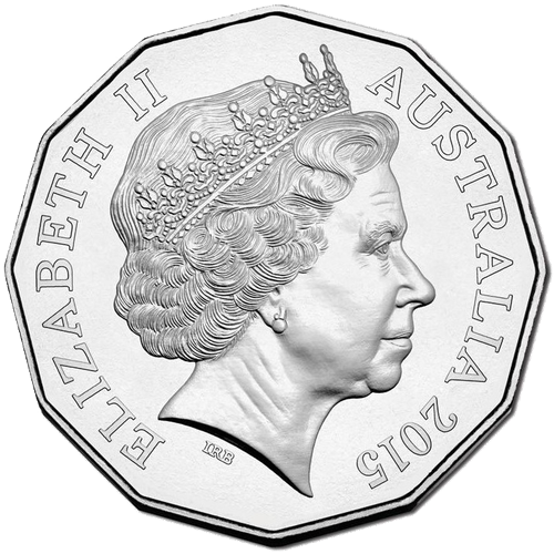 2015 Australia Fifty Cents - Coat of Arms Obverse