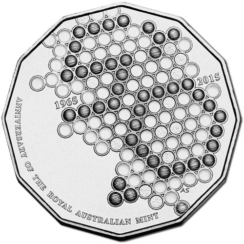 2015 Australia Fifty Cents - Royal Australian Mint Anniversary Reverse