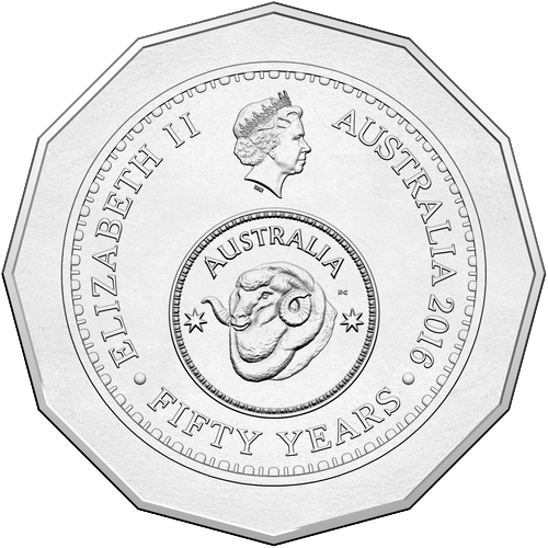 2016 Australia Fifty Cents - Changeover Obverse