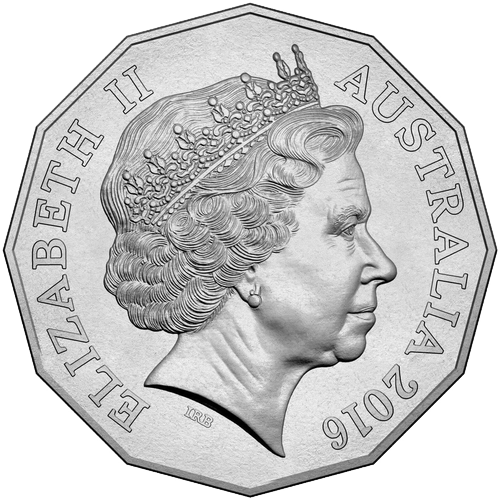 2016 Australia Fifty Cents - Coat of Arms Obverse