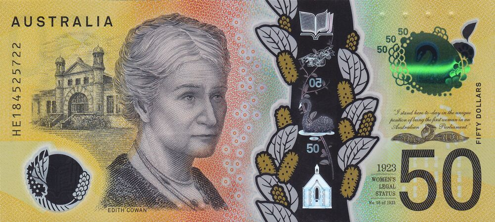 Australia 2018 $50 Next Generation Polymer Note Reverse