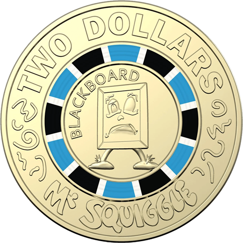 2019 $2 Mr Squiggle Blackboard Reverse