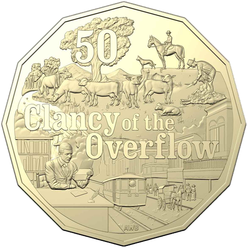 2020 Australia Fifty Cents - Banjo Paterson - Clancy of the Overflow Reverse