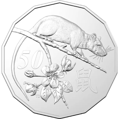 2020 Australia Fifty Cents - Year of the Rat Reverse