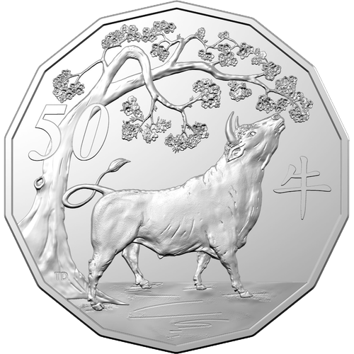 2021 Australia Fifty Cents - Year of the Ox Reverse
