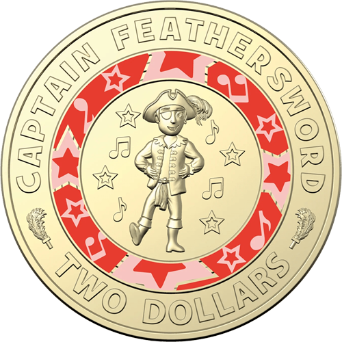 2021 $2 30 Years of The Wiggles Captain Feathersword Reverse