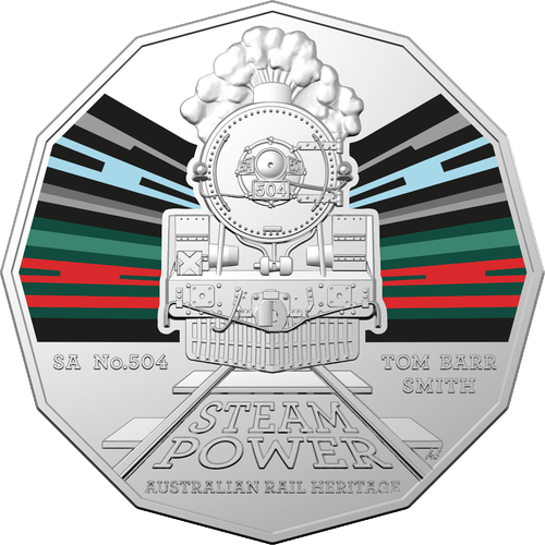 2022 Australia Fifty Cents - Steam Power - SA Railways Reverse