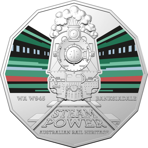 2022 Australia Fifty Cents - Steam Power - WA Railways Pricing
