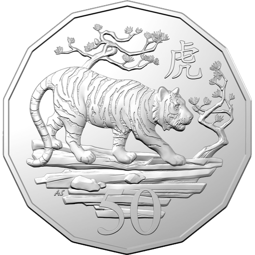 2022 Australia Fifty Cents - Year of the Tiger Reverse