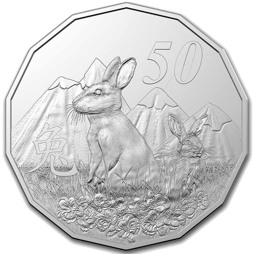 2023 Australia Fifty Cents - Year of the Rabbit Reverse