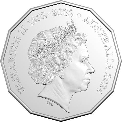 2024 Australia Fifty Cents - Queen Elizabeth II Obverse