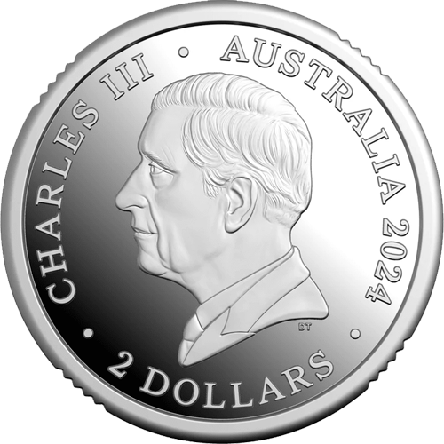 2024 $2 War Animals Remembrance Purple Poppy Silver Proof Obverse