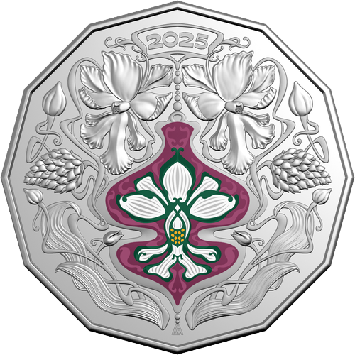 2025 Australia Fifty Cents - Christmas Decoration - Festive Florals Reverse