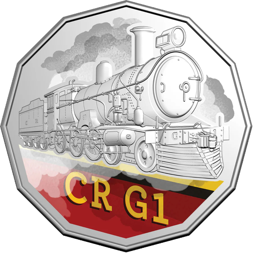 2025 Australia Fifty Cents - Steam Giants - Commonwealth Railways G Class G1 Reverse