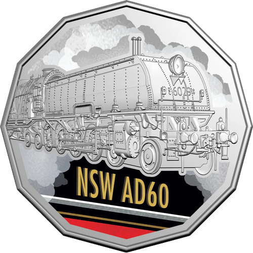 2025 Australia Fifty Cents - Steam Giants - NSW Railways AD60 Reverse