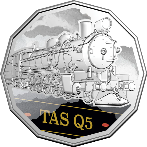 2025 Australia Fifty Cents - Steam Giants - Tasmanian Government Railways Q Class Q5 Reverse