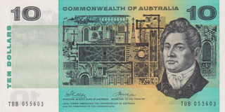 Australia 1966-1974 $10 Paper Note