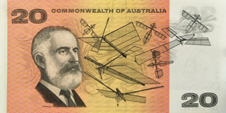 Australia 1966-1974 $20 Paper Note alternate face