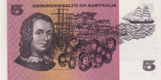 Australia 1966-1974 $5 Paper Note alternate face