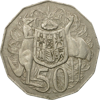 1971 Australia Fifty Cents - Coat of Arms