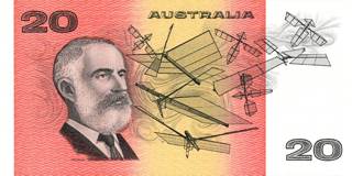 Australia 1974-1984 $20 Paper Note alternate face