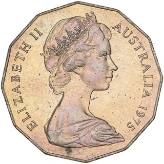 1975 Australia Fifty Cents - Coat of Arms alternate face