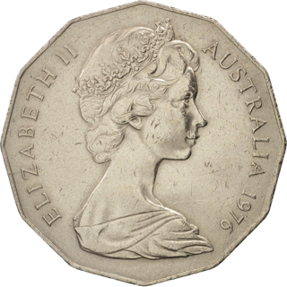 1976 Australia Fifty Cents - Coat of Arms alternate face