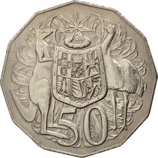 1976 Australia Fifty Cents - Coat of Arms