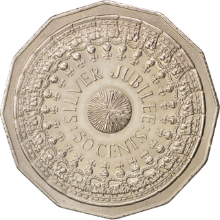 1977 Australia Fifty Cents - Silver Jubilee