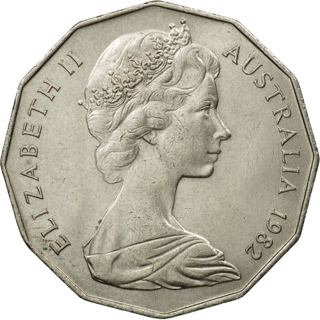 1982 Australia Fifty Cents - XII Commonwealth Games alternate face